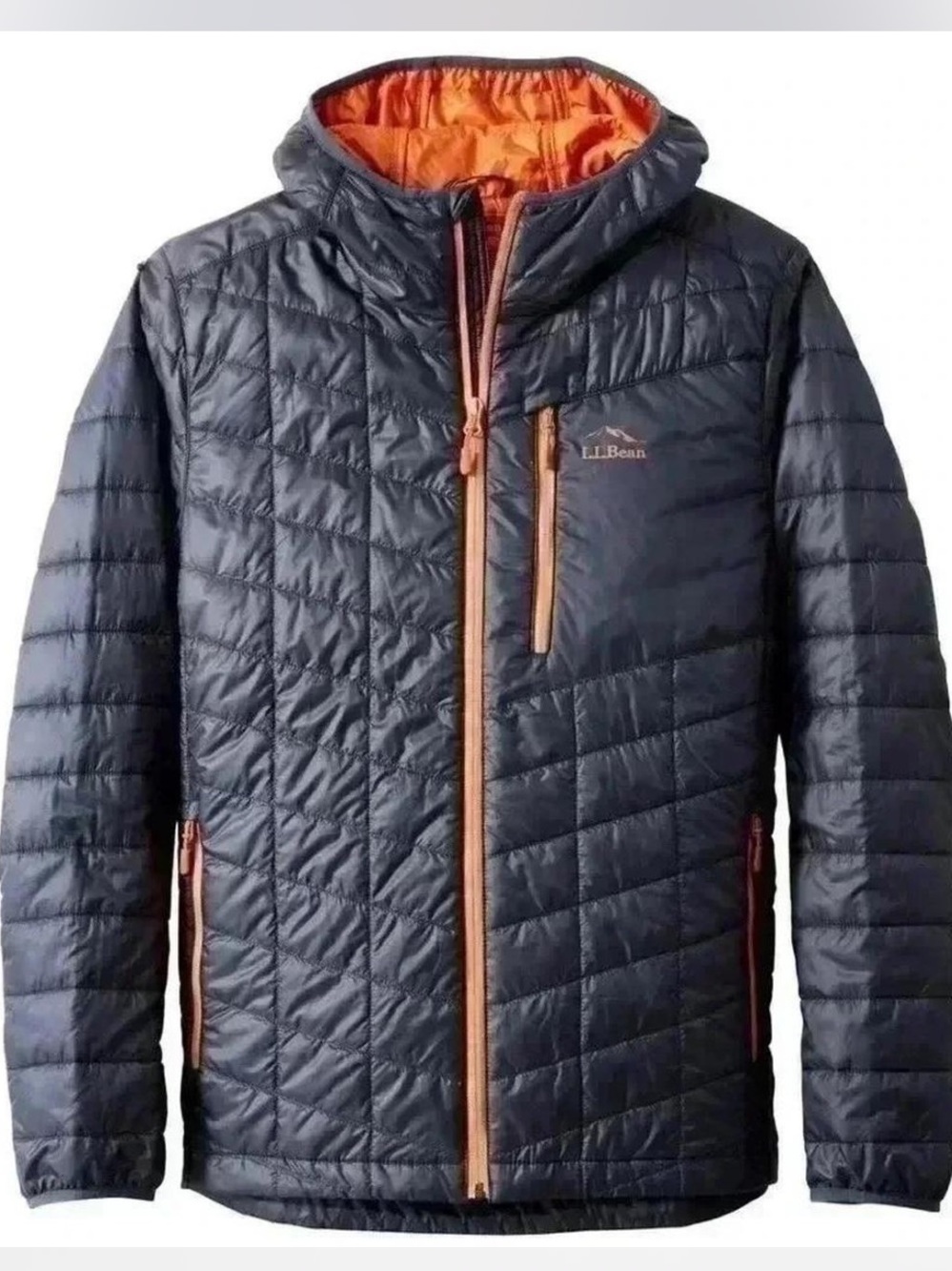 L.L. Bean Navy PrimaLoft Puffer Packaway Hooded  Outdoor Hiking Jacket. Size XL.